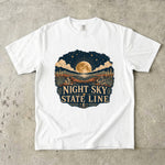 Night Sky State Line - Full Moon Desert Landscape T-Shirt