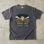 Night Sky State Line - Full Moon Desert Landscape T-Shirt