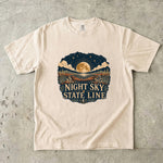 Night Sky State Line - Full Moon Desert Landscape T-Shirt