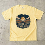 Night Sky State Line - Full Moon Desert Landscape T-Shirt