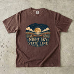 Night Sky State Line - Full Moon Desert Landscape T-Shirt