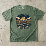 Night Sky State Line - Full Moon Desert Landscape T-Shirt