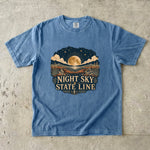 Night Sky State Line - Full Moon Desert Landscape T-Shirt