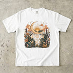 Sunrise After the Shadow - Moon Sun Crystal Floral T-Shirt