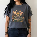 Sunrise After the Shadow - Moon Sun Crystal Floral T-Shirt