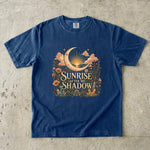 Sunrise After the Shadow - Moon Sun Crystal Floral T-Shirt