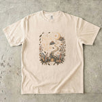 Follow the Soft Glow - Moon Crystal Botanical T-Shirt