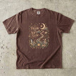 Follow the Soft Glow - Moon Crystal Botanical T-Shirt