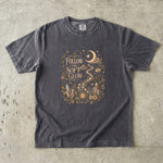 Follow the Soft Glow - Moon Crystal Botanical T-Shirt