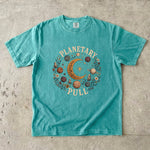 Planetary Pull T-Shirt - Celestial Moon, Planets & Botanical Crystal Design