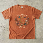Planetary Pull T-Shirt - Celestial Moon, Planets & Botanical Crystal Design