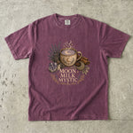 Moon Milk Mystic T-Shirt - Celestial Lavender, Crystal & Cozy Moon Design