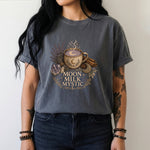 Moon Milk Mystic T-Shirt - Celestial Lavender, Crystal & Cozy Moon Design