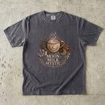 Moon Milk Mystic T-Shirt - Celestial Lavender, Crystal & Cozy Moon Design
