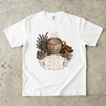 Moon Milk Mystic T-Shirt - Celestial Lavender, Crystal & Cozy Moon Design