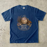 Moon Milk Mystic T-Shirt - Celestial Lavender, Crystal & Cozy Moon Design