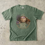 Moon Milk Mystic T-Shirt - Celestial Lavender, Crystal & Cozy Moon Design