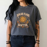 Solar Flare Softie T-Shirt - Whimsical Sun, Moon & Crystal Celestial Design