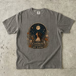 The Cosmos Knows My Name T-Shirt - Celestial Woman, Moon & Wildflower Design
