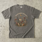 Wildflower Star Map T-Shirt — Celestial Flowers, Constellations & Crystal Design
