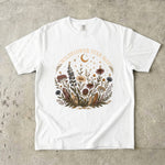 Wildflower Star Map T-Shirt — Celestial Flowers, Constellations & Crystal Design