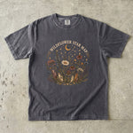 Wildflower Star Map T-Shirt — Celestial Flowers, Constellations & Crystal Design
