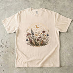 Wildflower Star Map T-Shirt — Celestial Flowers, Constellations & Crystal Design