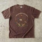 Wildflower Star Map T-Shirt — Celestial Flowers, Constellations & Crystal Design