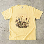 Wildflower Star Map T-Shirt — Celestial Flowers, Constellations & Crystal Design