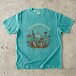 Wildflower Star Map T-Shirt — Celestial Flowers, Constellations & Crystal Design