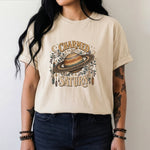 Charmed by Saturn T-Shirt - Celestial Planet, Crystal & Botanical Design
