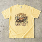 Charmed by Saturn T-Shirt - Celestial Planet, Crystal & Botanical Design