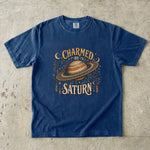 Charmed by Saturn T-Shirt - Celestial Planet, Crystal & Botanical Design