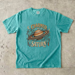Charmed by Saturn T-Shirt - Celestial Planet, Crystal & Botanical Design