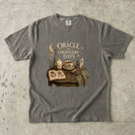 Oracle of Ordinary Days T-Shirt - Cozy Celestial Tea, Candle & Crystal Design