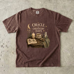 Oracle of Ordinary Days T-Shirt - Cozy Celestial Tea, Candle & Crystal Design