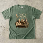 Oracle of Ordinary Days T-Shirt - Cozy Celestial Tea, Candle & Crystal Design