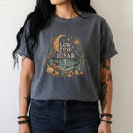 Low Tide Lunar T-Shirt - Coastal Moon, Seashell & Crystal Design