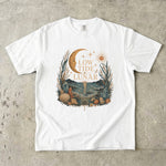 Low Tide Lunar T-Shirt - Coastal Moon, Seashell & Crystal Design