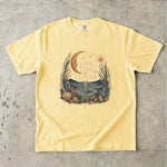 Low Tide Lunar T-Shirt - Coastal Moon, Seashell & Crystal Design