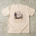 Lavender Smoke & Lunar Hope T-Shirt - Moon, Lavender & Crystal Botanical Design