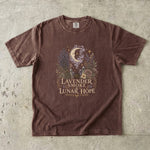 Lavender Smoke & Lunar Hope T-Shirt - Moon, Lavender & Crystal Botanical Design