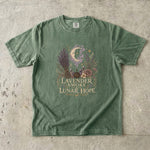 Lavender Smoke & Lunar Hope T-Shirt - Moon, Lavender & Crystal Botanical Design
