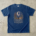 Lavender Smoke & Lunar Hope T-Shirt - Moon, Lavender & Crystal Botanical Design