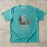Lavender Smoke & Lunar Hope T-Shirt - Moon, Lavender & Crystal Botanical Design