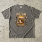 Horoscope Honey T-Shirt - Celestial Honey Jar, Bees & Crystal Design