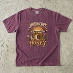 Horoscope Honey T-Shirt - Celestial Honey Jar, Bees & Crystal Design