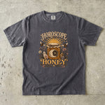 Horoscope Honey T-Shirt - Celestial Honey Jar, Bees & Crystal Design