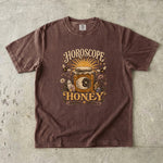 Horoscope Honey T-Shirt - Celestial Honey Jar, Bees & Crystal Design