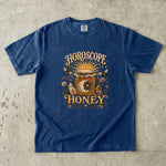 Horoscope Honey T-Shirt - Celestial Honey Jar, Bees & Crystal Design